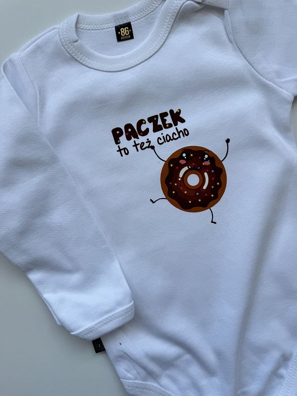Body białe długi rękaw pączek to też ciacho rozmiar 86