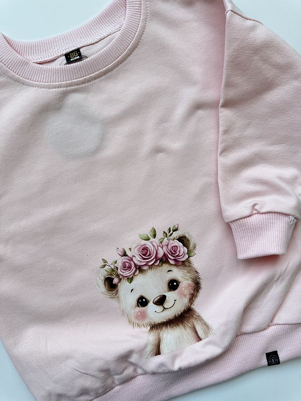 Bluza morelowa z misiem rozmiar 86