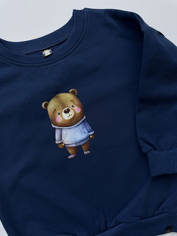 Bluza granatowa z misiem rozmiar 86