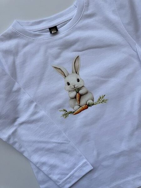 Koszulka z długim rękawem królik z marchewką rozmiar 98