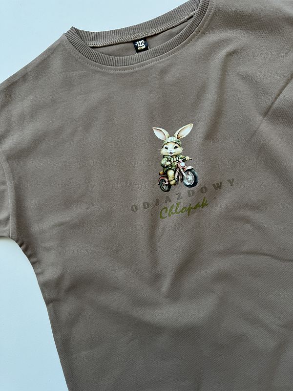 Koszulka oversize kawowa odjazdowy chłopak rozmiar 122