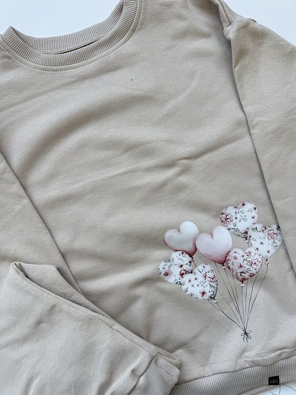 Komplet beżowy z balonikami rozmiar 128