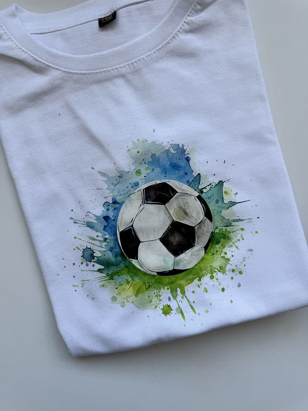 Koszulka biała z piłką rozmiar 140