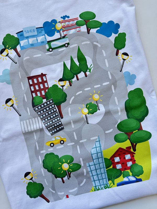 Koszulka męska z nadrukiem planszy biała rozmiar M