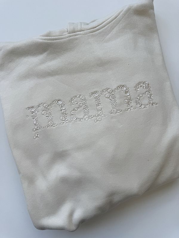 Bluza damska jasny beż z haftem mama rozmiar XL