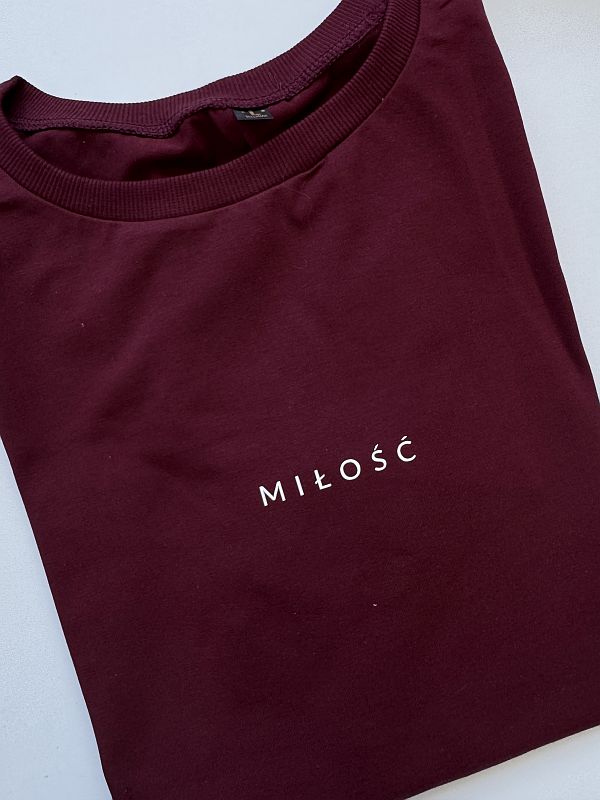 Koszulka bordowa miłość rozmiar L