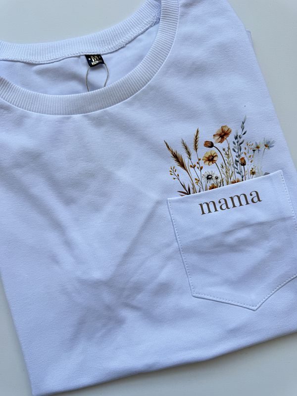 Koszulka damska mama w kieszonce rozmiar M