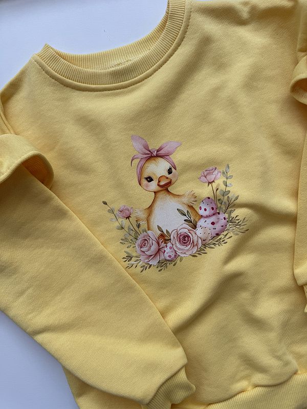 Bluza żółta z kaczuszką rozmiar 116