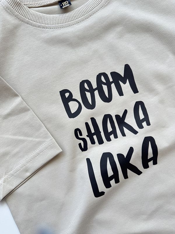 Koszulka jasny beż boom shaka laka rozmiar 110