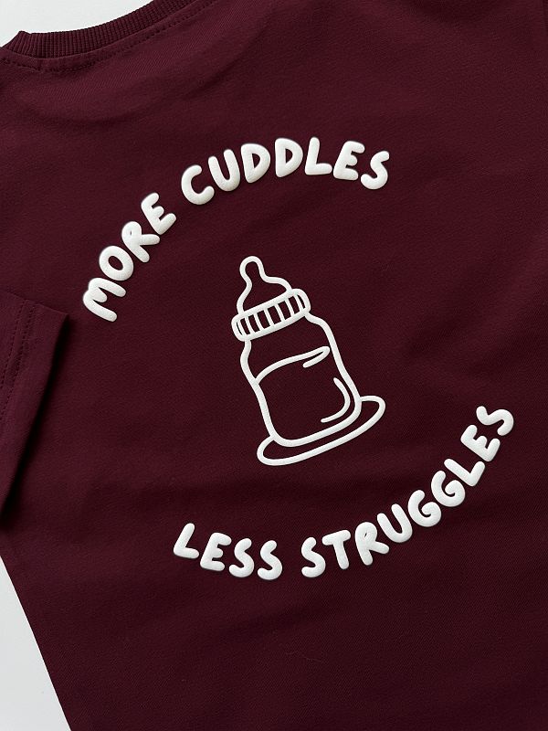 Koszulka bordowa z butelką mleka rozmiar 104