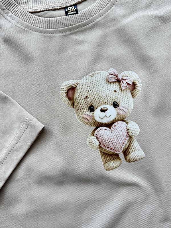 Koszulka beżowa z misiem rozmiar 98