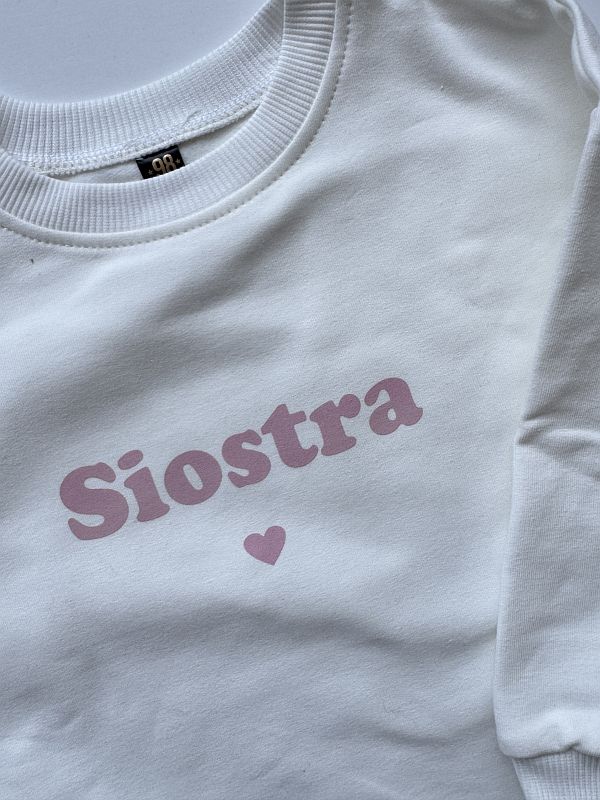 Bluza ecru z napisem siostra rozmiar 98