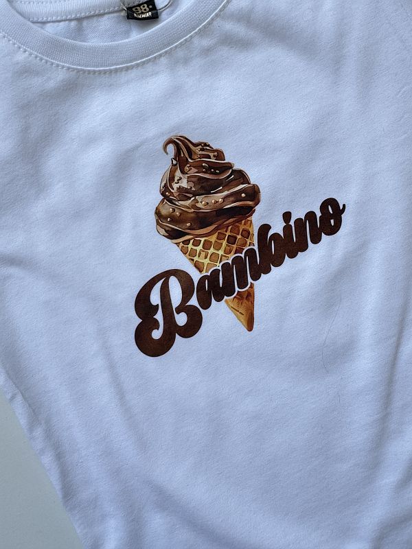 Koszulka z lodem i napisem bambino rozmiar 98