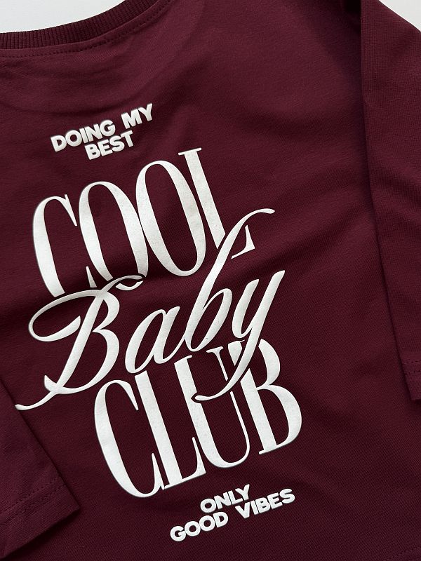 Koszulka bordowa cool baby club rozmiar 92