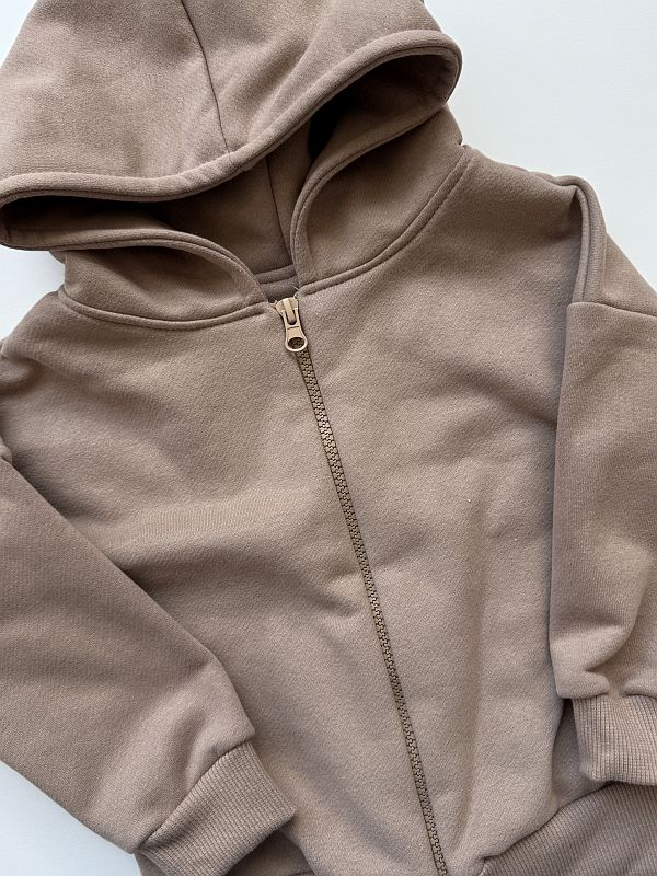 Bluza kawowa na suwak rozmiar 92