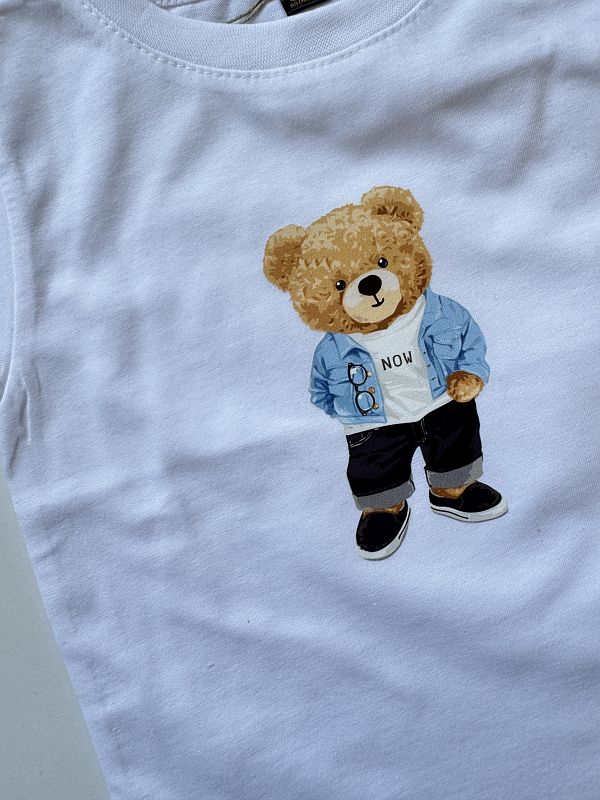 Koszulka biała z misiem rozmiar 80