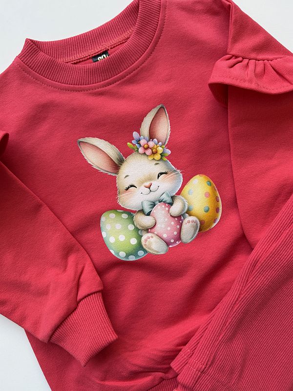 Komplet koralowy zajączek z pisankami rozmiar 80