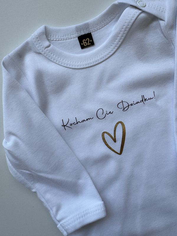 Body białe z długim rękawem Kocham Cię Dziadku rozmiar 62