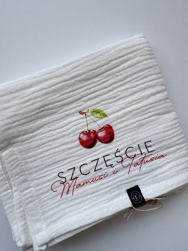 Pielucha muślinowa szczęście mamusi i tatusia