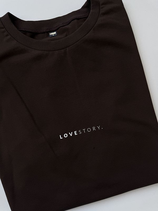 Koszulka czekoladowa damska love strony rozmiar oversize