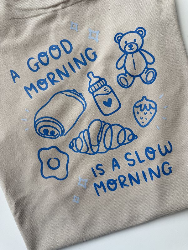 Koszulka damska beżowa good morning rozmiar M