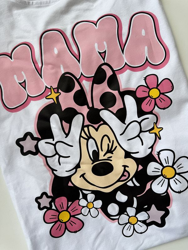Koszulka damska biała z myszką mama rozmiar M