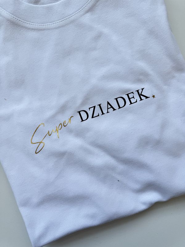 Koszulka męska biała super dziadek rozmiar L