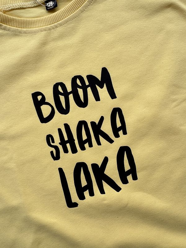 Koszulka żółta z krótkim rękawem boom shaka laka rozmiar 128