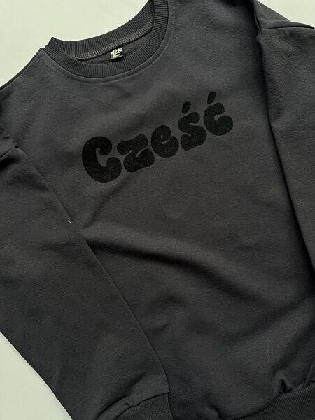 Bluza grafitowa cześć rozmiar 122
