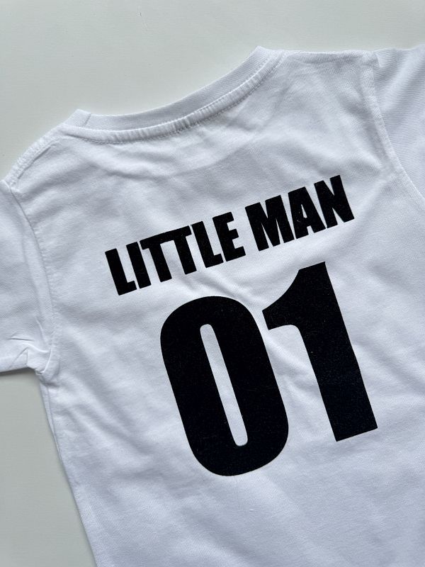Koszulka biała z krótkim rękawem little man rozmiar 116