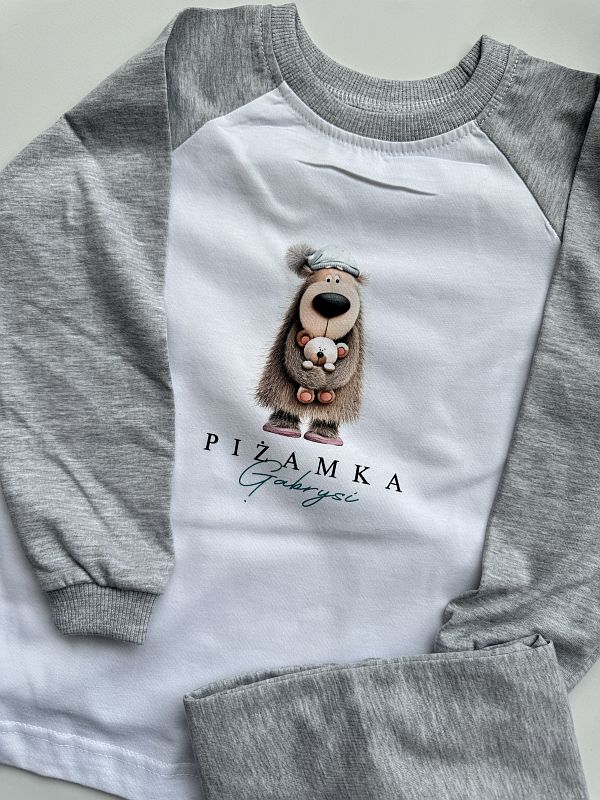Szara piżamka Gabrysi rozmiar 104