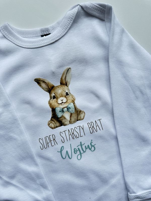 Body białe długi rękaw super starszy brat Wojtuś rozmiar 98