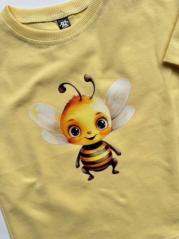 Koszulka żółta z krótkim rękawem pszczoła rozmiar 92