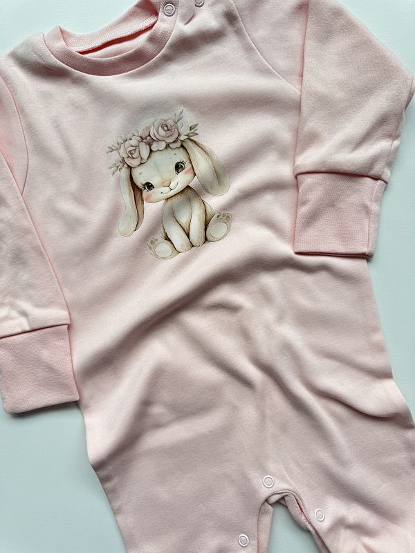 Pajac bez stópek morelowy króliczek rozmiar 86