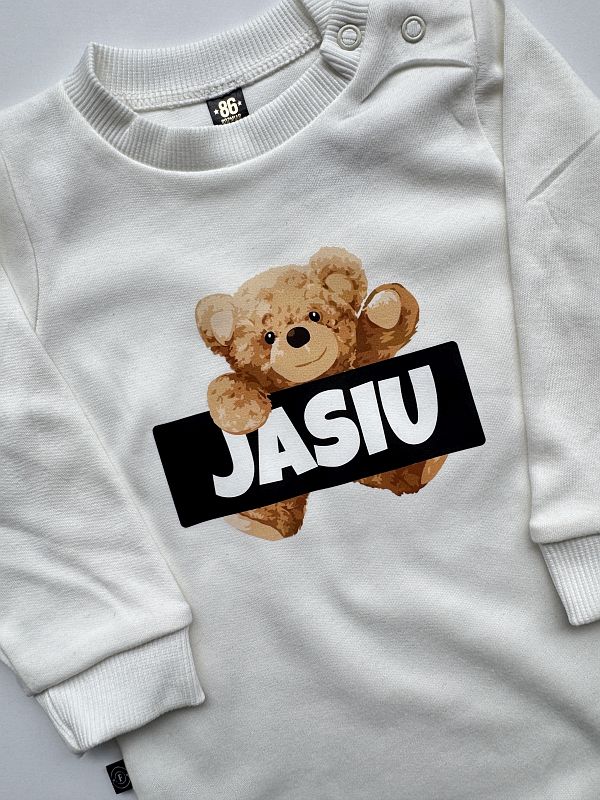 Body ecru długi rękaw misio Jasiu rozmiar 86