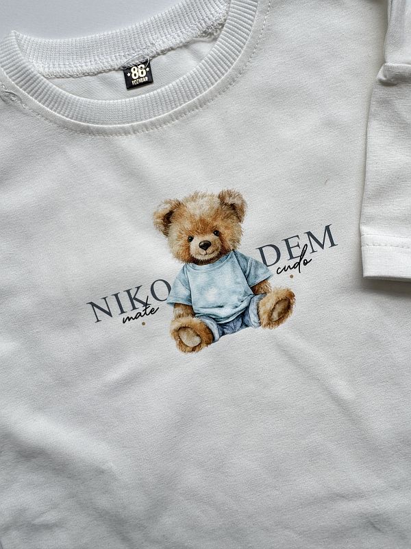 Koszulka ecru z krótkim rękawem Nikodem małe cudo rozmiar 86