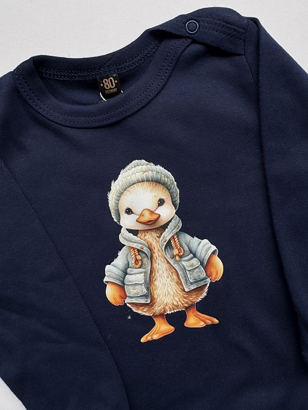 Body granatowe długi rękaw kaczka rozmiar 80