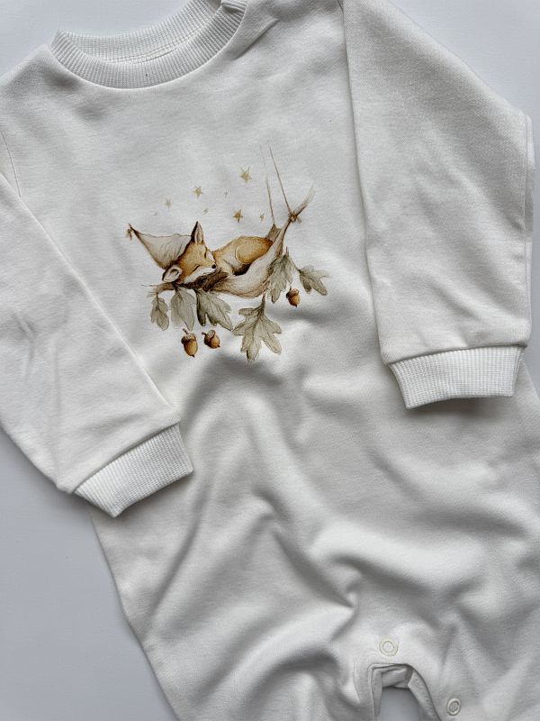 Pajac bez stópek ecru lis na hamaku rozmiar 80