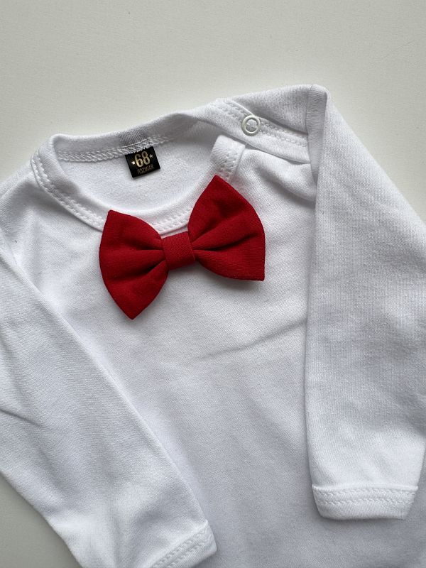 Body białe długi rękaw czerwona mucha rozmiar 68