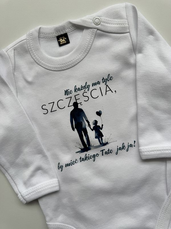 Body białe długi rękaw nie każdy ma tyle szczęcia... rozmiar 62
