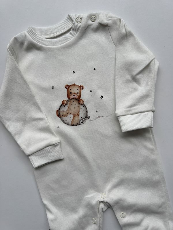 Pajac bez stópek ecru mis z balonem rozmiar 62