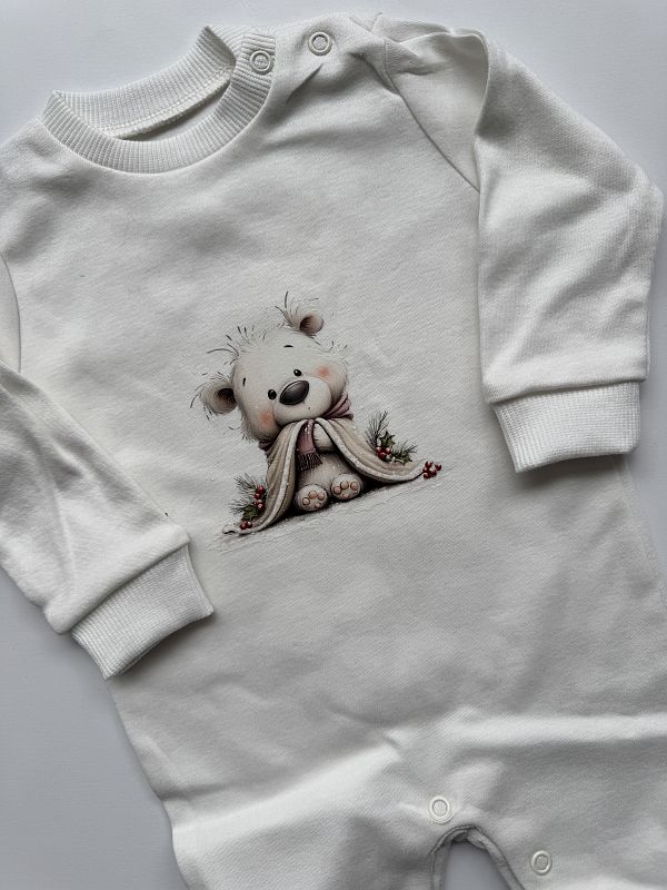 Pajac bez stópek ecru mis z kocykiem rozmiar 62