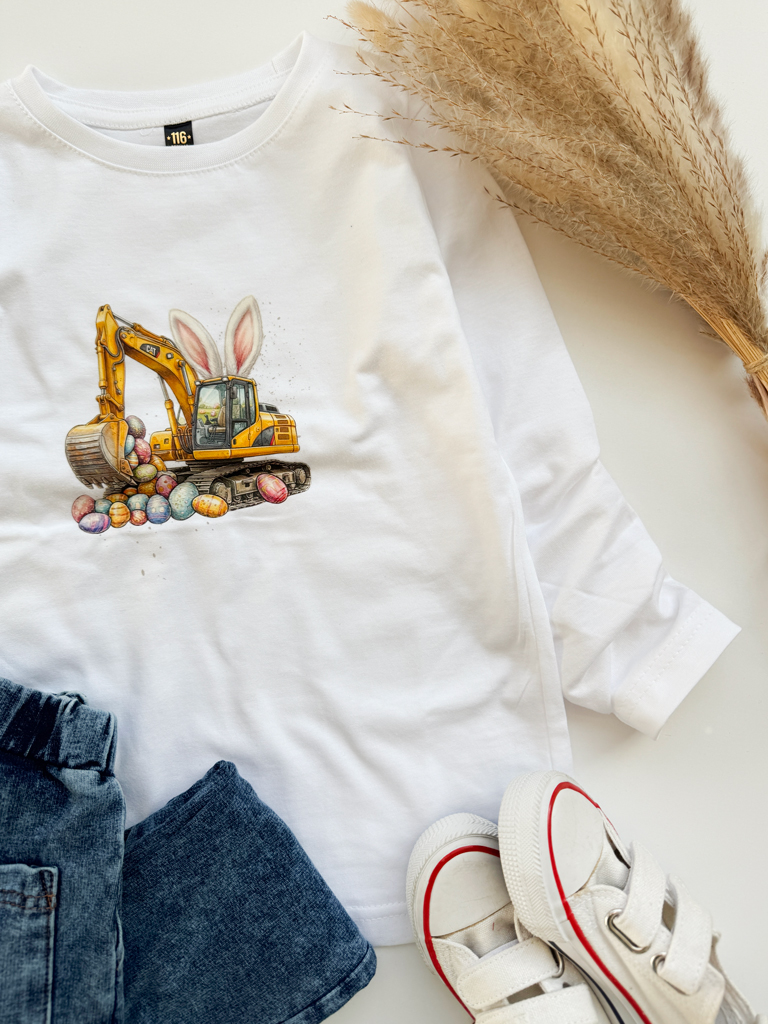 Koszulka dziecięca wielkanocna koparka