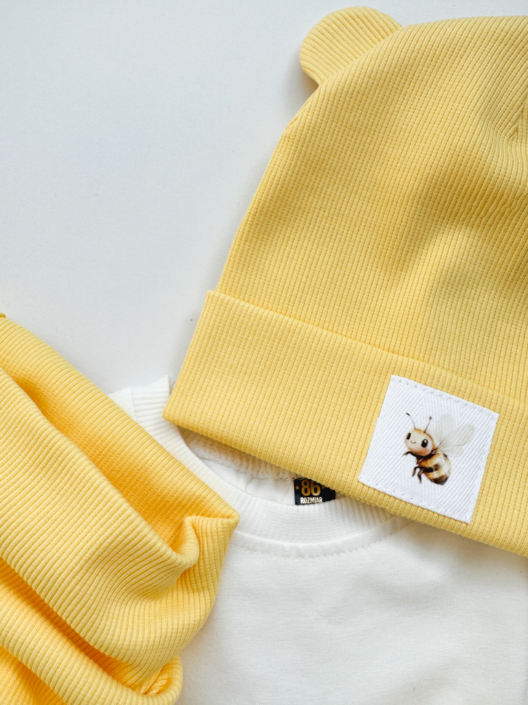 Czapka dla dziecka pszczółka + komin