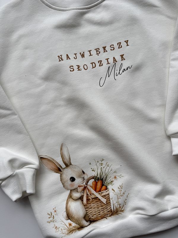 Bluza ecru z napisem największy słodziak Milan rozmiar 116