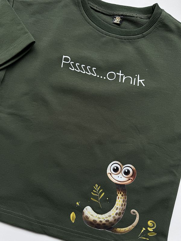 Koszulka oliwkowa z krótkim rękawem pssotnik rozmiar 98