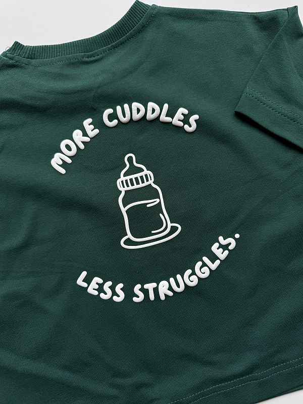 Koszulka zielona z krótkim rękawem z nadrukiem na plecach rozmiar 86