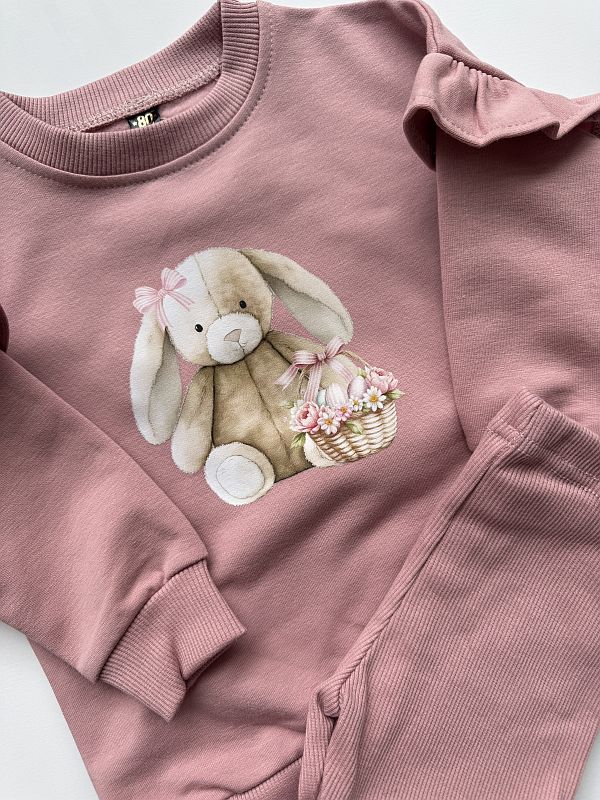 Różowy komplet z króliczkiem rozmiar 80