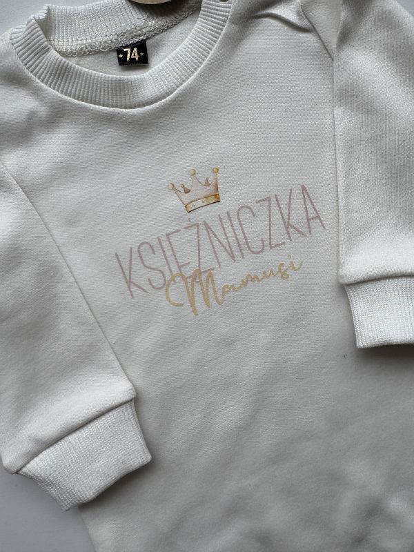 Body ecru z długim rękawem księżniczka mamusi rozmiar 74