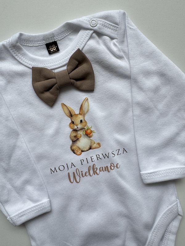 Body białe z długim rękawem moje 1 Wielkanoc rozmiar 68